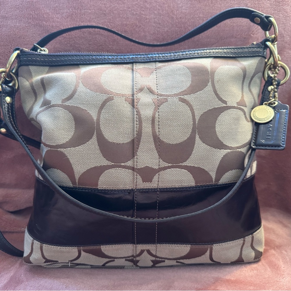 Coach Vintage shoulder bag/tote bag, brown and tan details, H0869